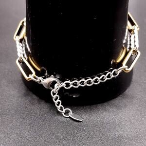 Gold & Silver Twisted Rope Chain Link Bracelet Y2K Anniversary Birthday Gift